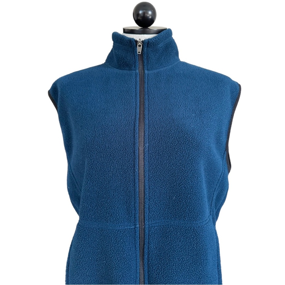 REI Men’s Fleece Vest Zipper Front Dark Blue Two Front Pockets Size Medium - Picture 5 of 13